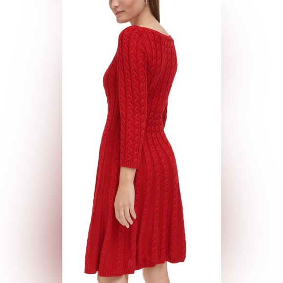 NWT Jessica Howard Red Flowie Sweater Dress Size L - Picture 2 of 8